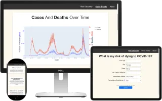 Multiple screens of work done for a past project